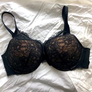 Auden Black and Cream Lace Bra